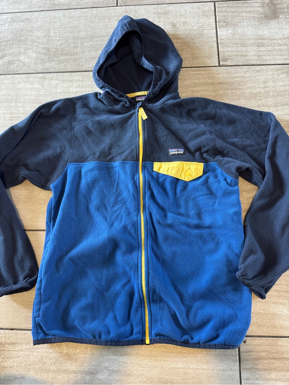 Patagonia Micro D Snap T-Fleece Jacket for Kids Size XL (14) Zip-Up blue